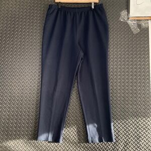 Vintage Alfred Dunner Made In USA Navy Blue Pull‎ On Pants Relaxed Women Size 16